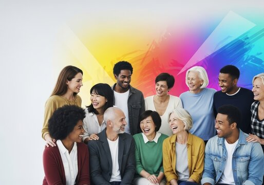Diverse collective of innovative minds with bright smiles, representing global creativity and artistic unity within a modern studio setting, success, innovation, collaboration