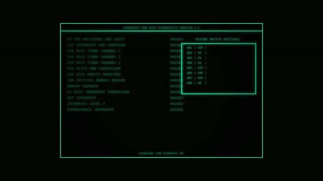 Green Retro Computer Text Terminal Interface Display Screen