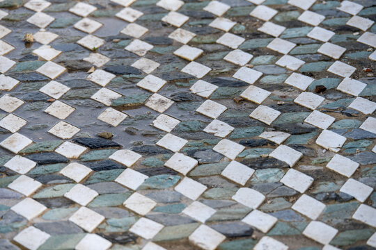 Geometric opus sectile floor at Segesta, Sicily
