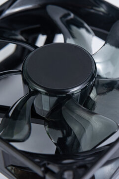 Close up of a computer cooling fan