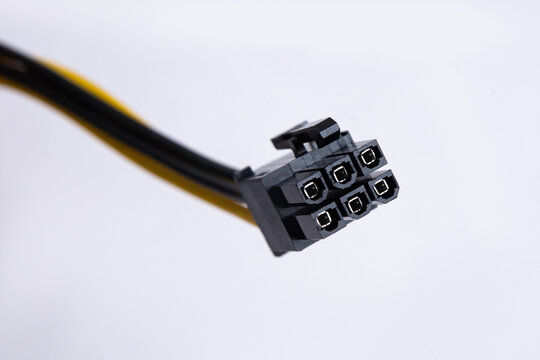 Computer power supply connector close up