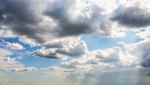 Dramatic clouds and blue sky