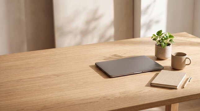 Minimalist modern workspace on desk