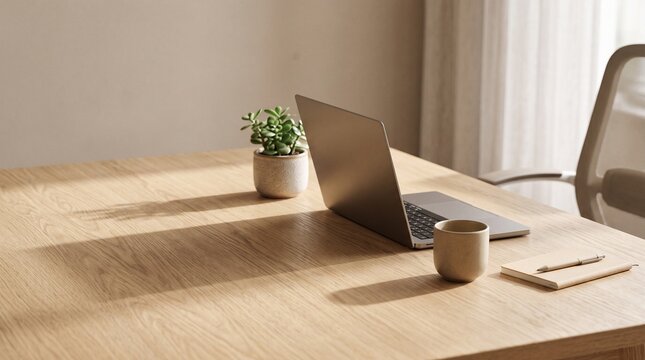 Minimalist modern workspace on desk