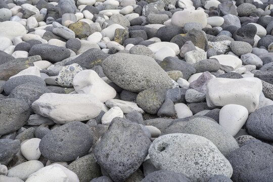 Round stones on the beach, Hellnar, Vesturland, Iceland