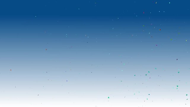 3D animation of exploding confetti. Confetti celebratory explosion with elements on a pastel colors and white background.
