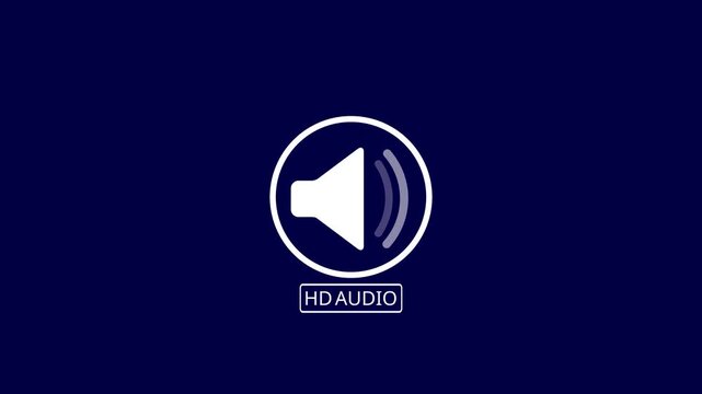 Speaker icon animated on, speaker volume animation. microphone, sound voice speaker.4k motion video