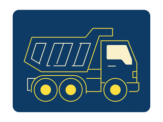 Dump truck icon. Construction icon. Flat vector icon concept. © fun duck