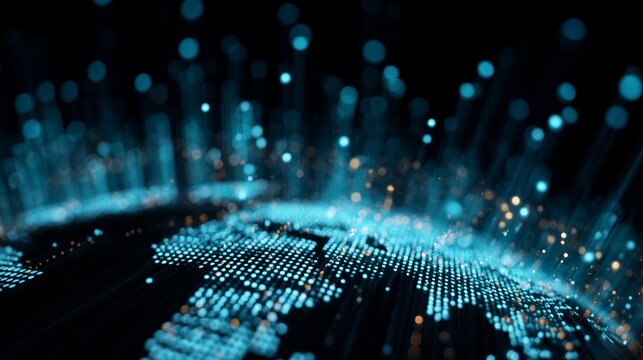 Digital data exchange technology background with glowing network connections, secure information transfer, global connectivity, and futuristic communication infrastructure