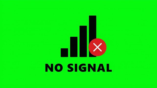 Mobile Network Error Animation With Red Cross and Signal Bars