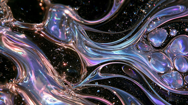 Abstract futuristic design with vibrant blue and purple digital swirls illustration