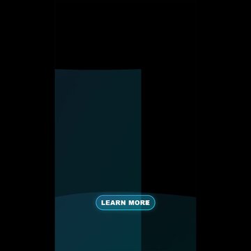 Animated learn more button with glowing pulse effect on black background for social media marketing