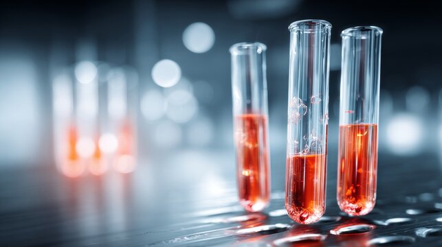 Medical test tubes and laboratory glassware for scientific research, disease diagnosis, healthcare treatment, medical laboratory testing, biotechnology innovation, pharmaceutical development, and clin