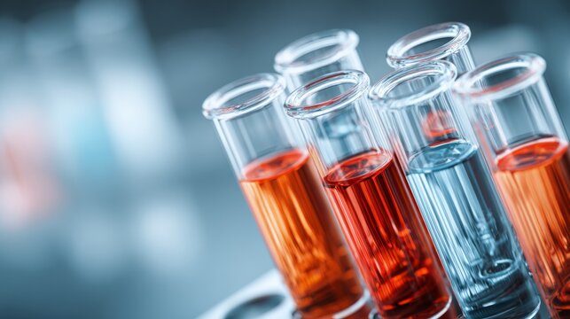 Medical test tubes and laboratory glassware for scientific research, disease diagnosis, healthcare treatment, medical laboratory testing, biotechnology innovation, pharmaceutical development, and clin