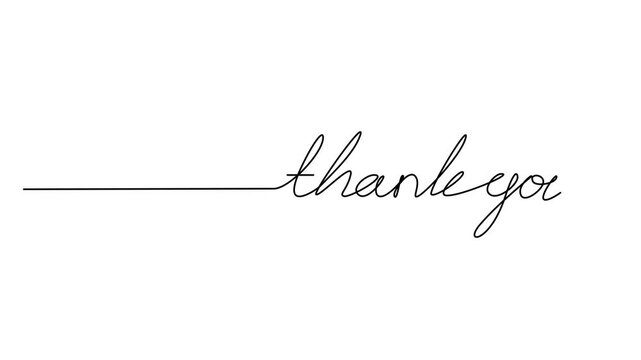 Animated Self-Drawing of 'Thank You' in Continuous Line Handwriting Style