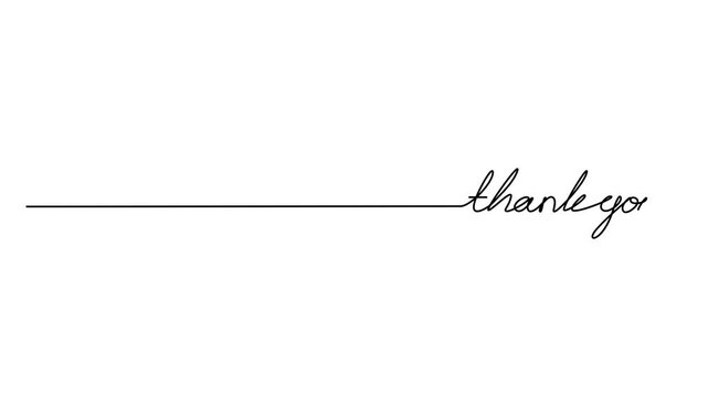 Animated handwritten thank you text with cursive lettering on a white background, expressing gratitude and appreciation