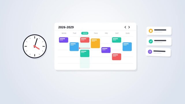 Task management interface with animated progress during time lapse for productivity