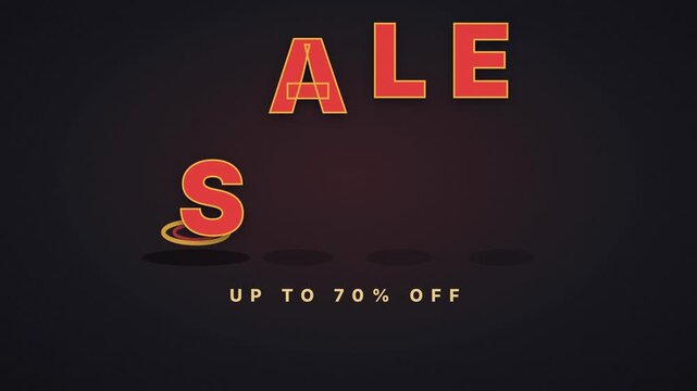 Bold SALE letters slam with shockwaves on charcoal background