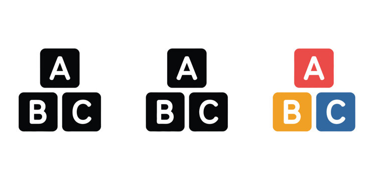 ABC Letter Blocks Featuring Colorful Alphabet Cubes for Early Childhood Education, Preschool Learning, Literacy, and Kindergarten Activities.