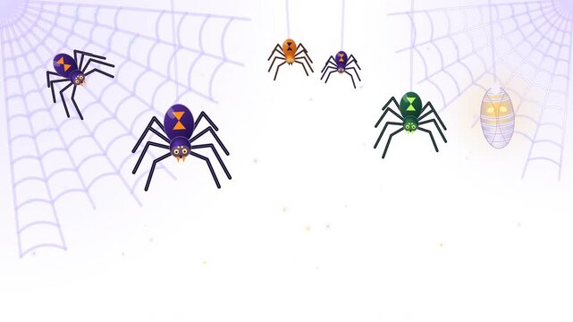 Halloween spider animation with spooky web design