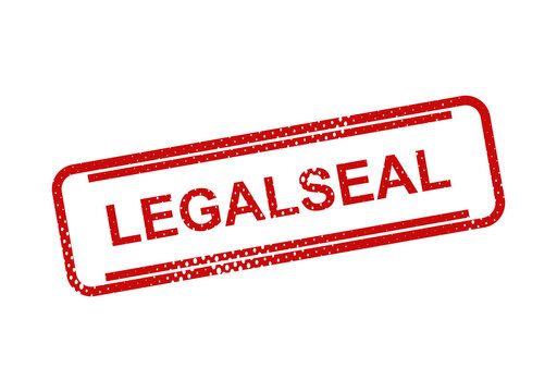 Red legal seal stamp with text legalseal illustration
