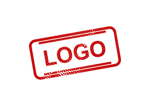 Red vintage logo stamp with text placeholder illustration