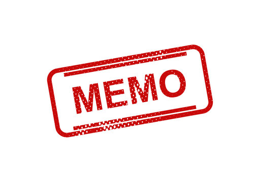 Red memo stamp on white background illustration