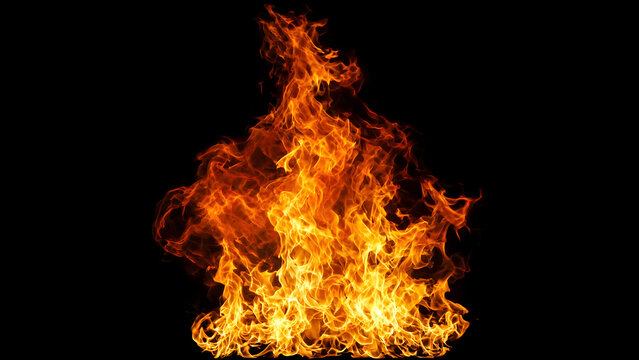 orange flame on black background
