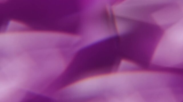 Defocused optical twinkle. Glimmer art. Purple lilac color lens flare kaleidoscope floating on light visual abstract vibrant background.