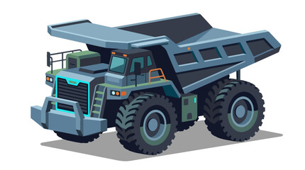 Heavy Duty Mining Dump Truck Isolated on White Background 8. © magnetglobal
