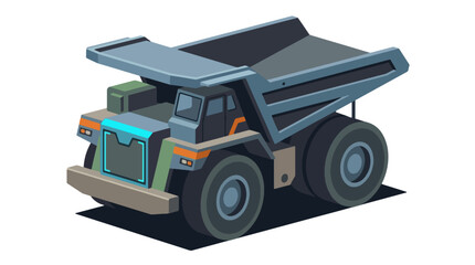 Heavy Duty Mining Dump Truck Isometric Illustration. © magnetglobal