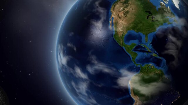Earth Zoom In to Libya Country Map with Infographic Overlay