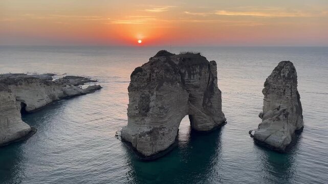 Raouche Rocks at Sunset - Beirut, Lebanons