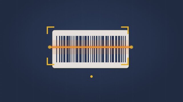 Laser scan beam sweeping over a product barcode on a card