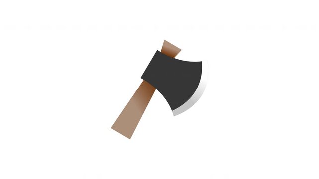 Animated chopping axe weapon gradient icon for survival game ui and outdoor application