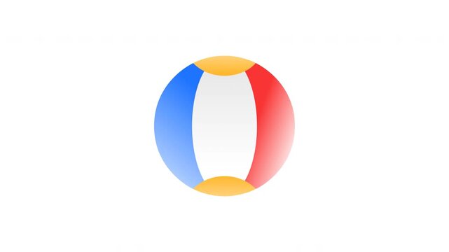 Animated jumping beach ball gradient icon for travel application and summer holiday interface