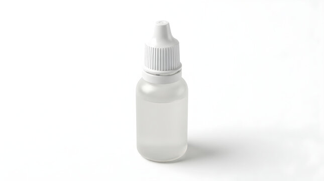 White eye drop bottle isolated on transparent background for medical health care use