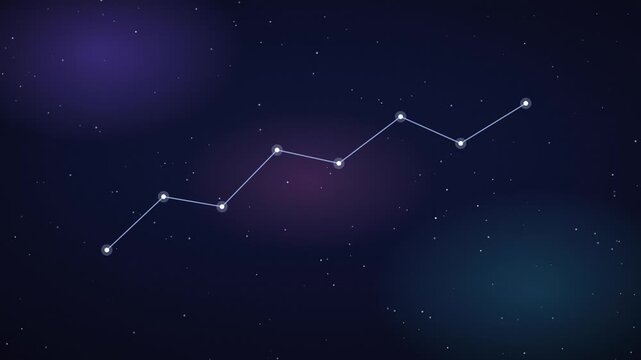 Bright stars connected by glowing lines forming a constellation