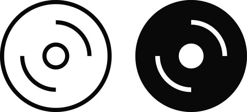 DVD disc icon set. Compact optical drive and audio video symbols. Storage media signs and digital disk icons collection