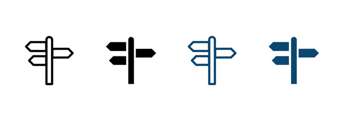 Direction sign icon set. Directional sign symbol with arrow © ALDI
