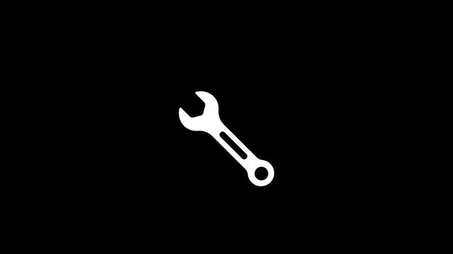 White wrench icon jumping animation loop