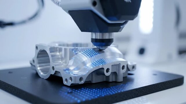 Object Scanning Actioning a Metal Component in a Bright Laboratory Setting