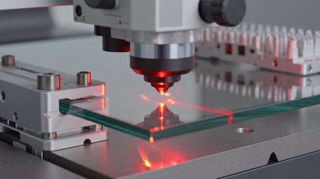 Industrial Laser Cutting Process in Precise Glass Sheet Manufacturing