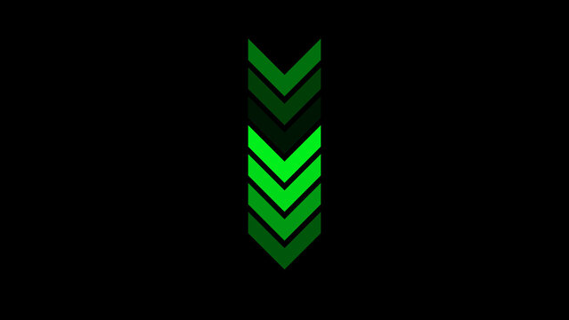 Direction arrow pointer icon illustration. Loading arrows pointing, direction navigation on black background.