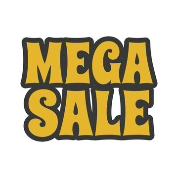 Mega sale bold typography design for large discount events with eye-catching graphic massive