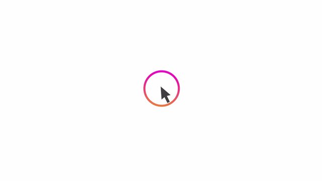 Mouse cursor click with spark icon sign animation on transparent background, mouse pointer arrow click animated with alpha channel.
