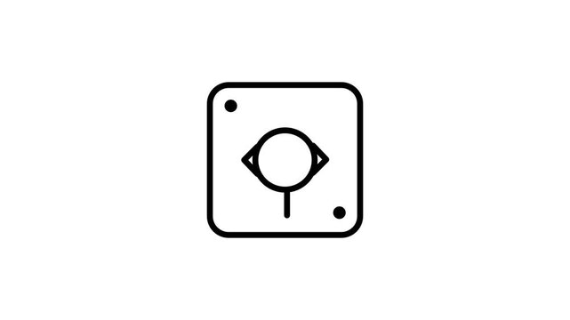 Outline icon of a browser window with a map pin holding code brackets, perfect for code search, location based apps and modern developer tool designs