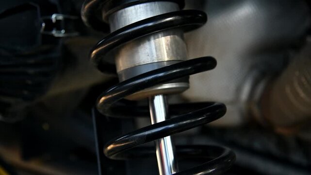 Shock absorber coil spring on off-road vehicle