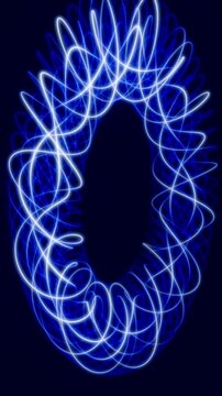 Toroidal Magnetic Flux Coil with Glowing Electromagnetic Field Lines Seamless Loop