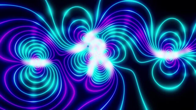 Abstract Magnetic Flux Swirl Seamless Loop with Flowing Energy Field Lines Background